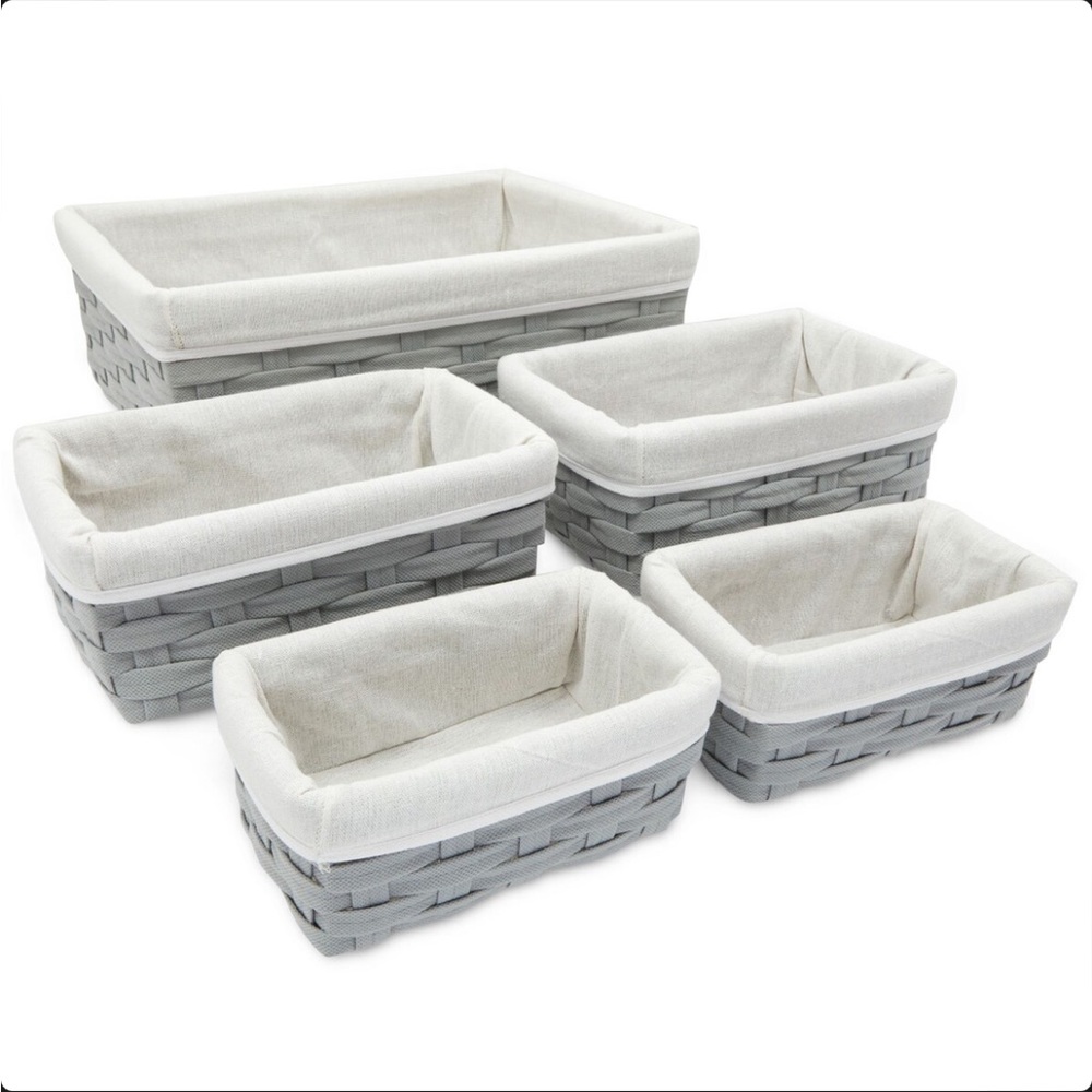 Grey woven baskets